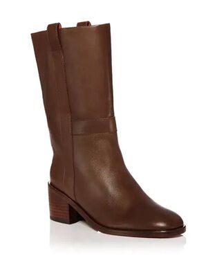 Robert Clergerie Women’s Lida Leather Mid-Calf Boots Brown Size-37.5/40 NIB